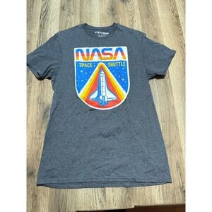 VFifthsun Shirts Mens Size Medium Gray Crew Neck Short Sleeve Space Shuttle NASA